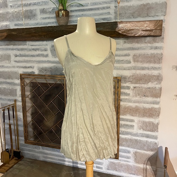 Tan and good thread sheer Free People dress with half slip included - Picture 3 of 13
